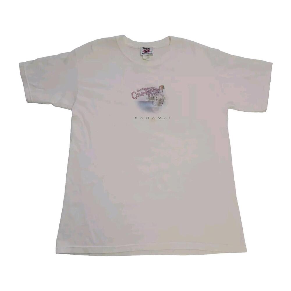 VTG Disney Cruise Line Castaway Cay Bahamas Message In Bottle Fun Shirt Size L